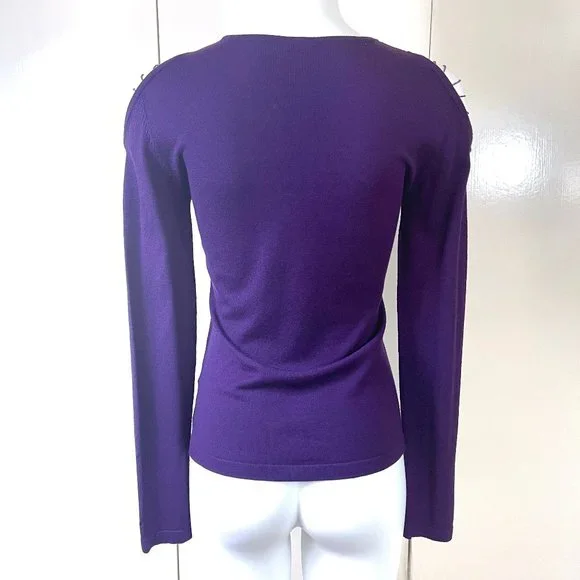 Auc Versace Chained Cold shoulder knit top/sweater